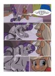 2girls anthro applejack bed bedroom comic friendship_is_magic hoofbeat lingerie lust_before_you_sleep multiple_girls my_little_pony panties rarity_(mlp)