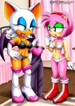  amy_rose bbmbbf blush bra erect_nipples eyeshadow furry horny lipstick mobius_unleashed palcomix panties rouge_the_bat sega sonic_(series) 