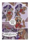 2girls anthro applejack bed bedroom bra comic friendship_is_magic hoofbeat lingerie lust_before_you_sleep multiple_girls my_little_pony panties rarity_(mlp) stockings