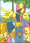  2girls anthro applejack comic fluttershy friendship_is_magic hoofbeat_2 my_little_pony once_bitten_twice_appleshy yuri 