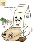 4chan blush broccoli food food_groupie from_behind fucked_silly happy happy_sex hetero mascot melvin_milk milk milk_carton no_humans peanut personification pie sandwich sex vegetable