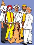 blucanary bukkake burger_king colonel_sanders cum jack_in_the_box kfc mascots mcdonald's rocky_rococo ronald_mcdonald the_king wendy's wendy_(wendy's)