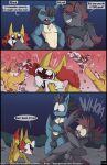  blazing_a_trail comic fennekin fuf lucario lycanroc midnight_lycanroc nintendo pokemon zoroark 