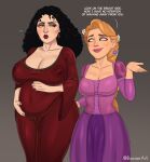 2_girls black_hair blonde_hair disney futanari futanari_on_female incest mother_gothel pregnant rapunzel rocner tangled yuri