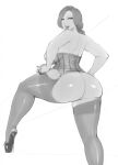  ass_focus big_ass legoman lingerie monochrome oc original original_character 