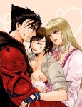  1boy 2_girls angry asuka_kazama bandai_namco breast_grab cousins emilie_de_rochefort fighting_game grabbing grabbing_another&#039;s_breast groping implied_incest implied_sex jin_kazama kazama_asuka kazama_jin lili_(tekken) lili_rochefort multiple_girls namco namco_bandai naughty_face sandwiched tekken video_game video_game_character video_game_franchise video_games 