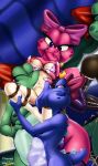  alternate_color ayvuir_blue ball_gag birdo bondage breasts color female female_only gag garter_belt human interspecies latex multiple_females nintendo peril photoshop princess_peach rope super_mario_bros. vore 