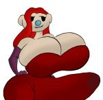  1futa bear_alpha bearfan7634 betty_amelia_rose_(bear) big_balls boner bulge_through_clothing cum_through_clothes futanari grin huge_penis hyper_breasts penis_milk roblox 