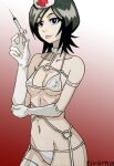  1girl black_hair bleach kuchiki_rukia lingerie medium_hair pervert pervert_female sexually_suggestive short_hair white_lingere 