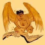 1boy 1girl adam_(hazbin_hotel) angel angel_girl angel_wings crust0nyasackk guitarspear halo hazbin_hotel lute_(hazbin_hotel) male missionary_position nude sex straight twitter vivienne_medrano wings