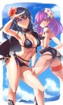  2_girls aldafera alluring alternate_costume aqua_eyes ass big_breasts bikini black_bikini black_swimsuit byleth_(fire_emblem) byleth_(fire_emblem)_(female) byleth_(summer)_(fire_emblem)_(female) female_only fire_emblem fire_emblem:_three_houses fire_emblem_heroes fire_emblem_warriors:_three_hopes medium_breasts nintendo official_alternate_costume purple_hair shez_(female)_(fire_emblem) shez_(female)_(summer)_(fire_emblem) shez_(fire_emblem) shez_(fire_emblem)_(female) shez_(summer)_(fire_emblem) swimsuit teal_hair 