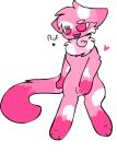  1girl 1girl blush female_only fluffen_(character) furry furry_female furry_only kittydog pink_eyes pink_fur pussy pussy_juice 