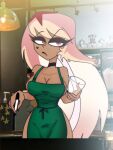  blonde_hair breasts eyeshadow helluva_boss iced_latte_with_breast_milk looking_at_viewer pink_eyes tan_skin verosika_mayday vivzmind 