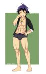  1boy alternate_version_available bulge character_name closed_eyes full_body ichijou_raku koharun_(artist) male male_only muscle muscular muscular_male najimi-sensei nisekoi solo_male standing topless topless_male 