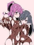 black_hair chocolate pink_hair tagme yuri