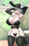  bedroom_eyes cogito_(pokemon) green_eyes milf naughty_face panties pokemon pokemon_legends:_arceus white_hair 