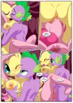 1boy 1girl 2_girls 2girls1boy bbmbbf comic equestria_untamed fluttershy fluttershy_(mlp) friendship_is_magic furry hasbro my_little_pony palcomix pinkie_pie pinkie_pie_(mlp) spike spike's_ultimate_fantasies_or_the_dragon_king's_harem spike_(mlp)