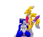 1girl accessory alpha_channel animal_genitalia animal_penis anthro armwear ass balls black_sclera blue_body blue_fur blue_hair bodily_fluids breasts canid canine clothing crossover cum cum_inside cum_on_body cum_on_breasts cum_on_face digimon digimon_(species) digital_media_(artwork) duo erection face_fucking fellatio fox fur genital_fluids genitals gif girly hair headband inflation knot knotting krystal leg_tattoo low_res male male/female mammal nintendo nipples nude open_mouth oral oral_knotting oral_penetration orgasm penetration penile penis penis_awe pixel_(artwork) pixel_animation pixel_art pussy renamon sex short_playtime simple_background smile star_fox stomach_bulge transparent_background tsunamidusher tuft video_games white_body white_fur yellow_body yellow_fur