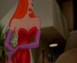 adamantp adamantp_(artist) animated arm_gloves big_breasts bouncing_breasts breasts disney dress earrings edit erect_nipples gif hair huge_breasts jessica_rabbit lipstick nipples red_hair topless uncensored wardrobe_malfunction who_framed_roger_rabbit