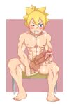  1boy alternate_version_available artist_name big_penis boruto:_naruto_next_generations boruto_uzumaki character_name cum cum_on_body cum_on_face cum_on_self koharun_(artist) male male_only muscle muscular muscular_male najimi-sensei naruto naruto_(series) nude nude_male penis 