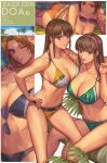 4girls alluring big_breasts bikini black_hair blonde_hair blue_eyes brown_hair dead_or_alive eyewear_removed hazel_eyes hitomi hitomi_(doa) huge_breasts ibanen lei_fang long_ears mila_(doa) multicolored_hair multiple_girls necklace purple_eyes red_hair short_hair sunglasses sunglasses_removed tecmo tina_armstrong voluptuous wink