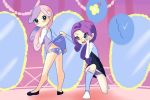 2girls drantyno flower_print friendship_is_magic humanized multiple_girls my_little_pony panties purple_hair purple_panties rarity_(mlp) smile sweetie_belle