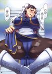  breasts chun-li comic fellatio fighting_the_world_3 kneel nipples oral pantyhose pussy street_fighter sucking 