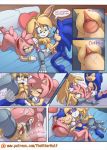 amy_rose archie_comics bunnie_rabbot eavesdropping sega sega sonic_the_hedgehog sonic_the_hedgehog_(series) the_other_half