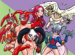  blue_eyes boots breasts brown_eyes character_request crossover cutie_honey cutie_honey_(character) devilman go_nagai green_eyes heroine kekko_kamen_(character) kekko_kamen_(series) kneehighs maboroshi_panty mask nipples nude nude_female qjo_dans red_boots scarf tokusatsu uncensored 