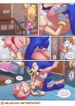 amy_rose archie_comics bunnie_rabbot eavesdropping sega sega sonic_the_hedgehog sonic_the_hedgehog_(series) the_other_half