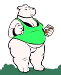 black_bra evelyn_(sff) green_topwear no_panties no_pants pantless pantsless polar_bear super_fuck_friends