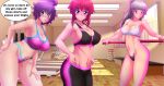  big_breasts gym gym_uniform huge_breasts kanna_albeecht naomi_kokoro sports_bra sportswear yukino_akaihi yukino_memories zel-sama 