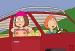 animated bouncing_breasts car family_guy flashing funny gif guido_l lois_griffin loop meg_griffin mother_&_daughter shirt_lift