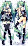 1girl ass bad_id breasts dakimakura female full_body hatsune_miku lying miku_hatsune multiple_views nipples no_panties nude open_shirt photoshop pillow_case sample sayori shirt skirt the_bed thighhighs vocaloid zettai_ryouiki