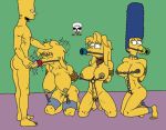 bart_simpson blue_hair bondage fellatio hair head_grab lisa_simpson maggie_simpson marge_simpson oral ring_gag the_fear the_simpsons yellow_skin