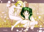  blonde_hair cherry_blossoms green_hair rose_anderson sakura solty_rei solty_revant soltyrei 