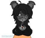  black_clothing black_eyes black_fur black_hair breasts bunny_ears bunny_girl cum cum_between_breasts cum_drip cum_in_eye cum_in_mouth cum_on_face cum_on_mouth edit five_nights_at_freddy&#039;s five_nights_in_anime fnia looking_at_viewer paizuri shadow_bonnie_(fnaf) tight_clothing 