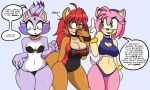 3_girls amy_rose big_ass big_ass big_breasts bimbo blaze_the_cat bubble_ass bubble_butt darkwolfhybrid melina_the_fox name_drop sega sonic_oc sonic_the_hedgehog_(series) swimwear wide_hips