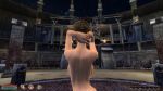 arena back big_breasts breasts brown_hair female hair nipples oblivion purple_eyes takeo92 the_elder_scrolls topless