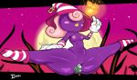 breasts fire ghost ghost_girl gray_impact grenade nintendo nipples nude paper_mario paper_mario:_the_thousand_year_door purple_skin shadow_siren solo striped_hat super_mario_bros. vivian_(paper_mario) weapon witch_hat