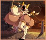 1girl 1girl blazblue brown_skin cat_ears cat_girl hyper_breasts kaka_(blazblue) royaloppai taokaka