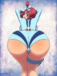 :d against_wall bent_over big_ass fuuro_(pokemon) layerth looking_at_viewer looking_back pokemon pokemon_(anime) pokemon_(game) red_hair sexy_ass skyla smile