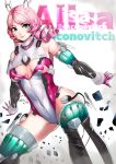 1girl alisa_bosconovitch alluring bunny_outfit green_eyes namco pink_hair tekken tekken_7 tekken_tag_tournament_2