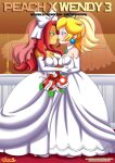 bbmbbf comic cover_page dress lesbian nintendo palcomix peach_x_wendy_3 princess_peach super_mario_bros. wedding_dress wendy_o._koopa white_dress yuri