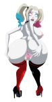 1girl anus breasts cum cum_in_pussy cum_inside dc dc_comics dc_universe dcau hand_on_ass harleen_quinzel harley_quinn harley_quinn_(2019) harley_quinn_(series) high_heels large_breasts large_picture lipstick looking_back makeup multicolored_hair naked nipples nude pussy pussy_juice riffsandskulls slut solo spread_anus spread_ass spread_legs spread_pussy spreading thighhighs transparent_background white_background whore