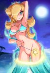  1girl armpits beach belly blonde blonde_hair blue_eyes blush bottomless cleft_of_venus crown earrings female female_human female_only full_moon hair hair_over_one_eye hairless_pussy holding_wand jewelry long_blonde_hair long_hair magic magic_wand midriff moon nail_polish navel night nintendo nipples photoshop princess_rosalina pussy rosalina rosalina_(mario) rosetta_(mario) royalty sigurd_hosenfeld sigurdhosenfeld smile standing star star_earrings super_mario super_mario_bros. thigh_gap uncensored undressing wand 