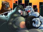  double_paizuri fellatio godzilla godzilla_(series) interspecies kaiju king_kong licking mecha_godzilla muscle paizuri thebigbadwolf01 threesome 