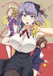 3girls dagashi_kashi endou_saya_(dagashi_kashi) female female_only huge_breasts shidare_hotaru small_breasts