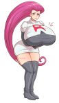 big_ass big_breasts blue_eyes earrings hourglass_figure jessie_(pokemon) pinkkoffin pokemon purple_hair very_long_hair