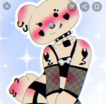  bear_(bear_alpha) bear_alpha blush cute fan_character fishnets furry goth goth_bear_(bear) low_res piercing roblox 